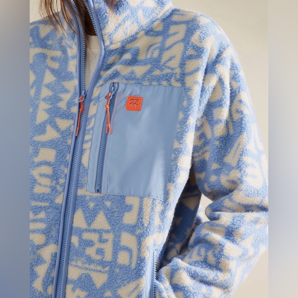 Billabong Blue & White Sherpa Jacket (M)